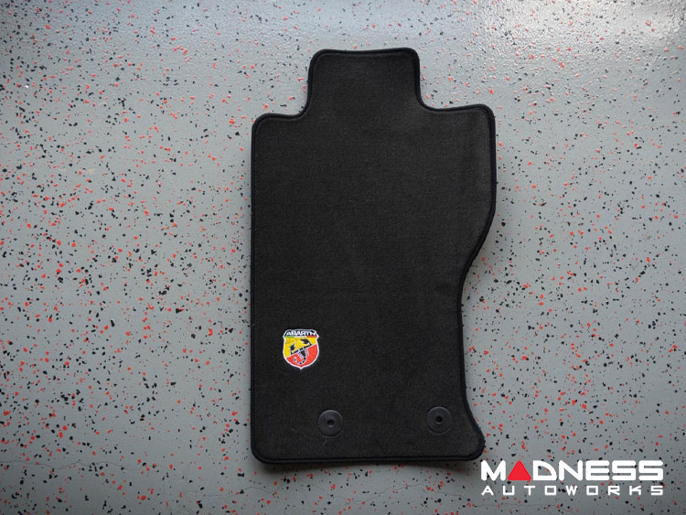 FIAT 124 Floor Mats - Black Carpet w/ ABARTH Crest